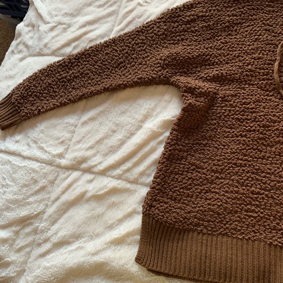 Zenana Premium Popcorn Hooded Sweatshirt In Mocha - Picture 7 of 8